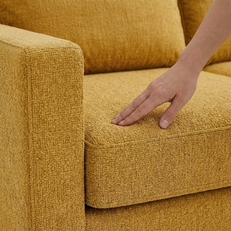 Canapé modulaire Clifford, Jaune moutarde, polyester jaune