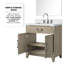 Ensemble de meuble-lavabo simple en chêne gris l 30 po x P 22 po, comptoir en quartz blanc, miroir et robinet 28 po
