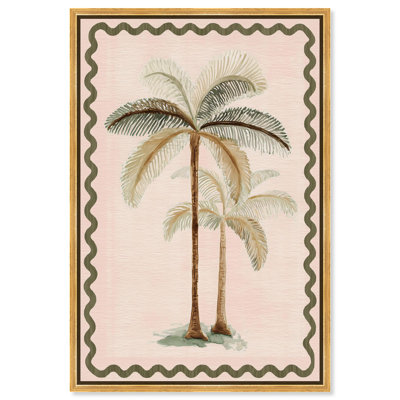 «Watercolor Palms I», impression sur toile Boho Coastal Art par Art Remedy, cadre doré, 30 x 45