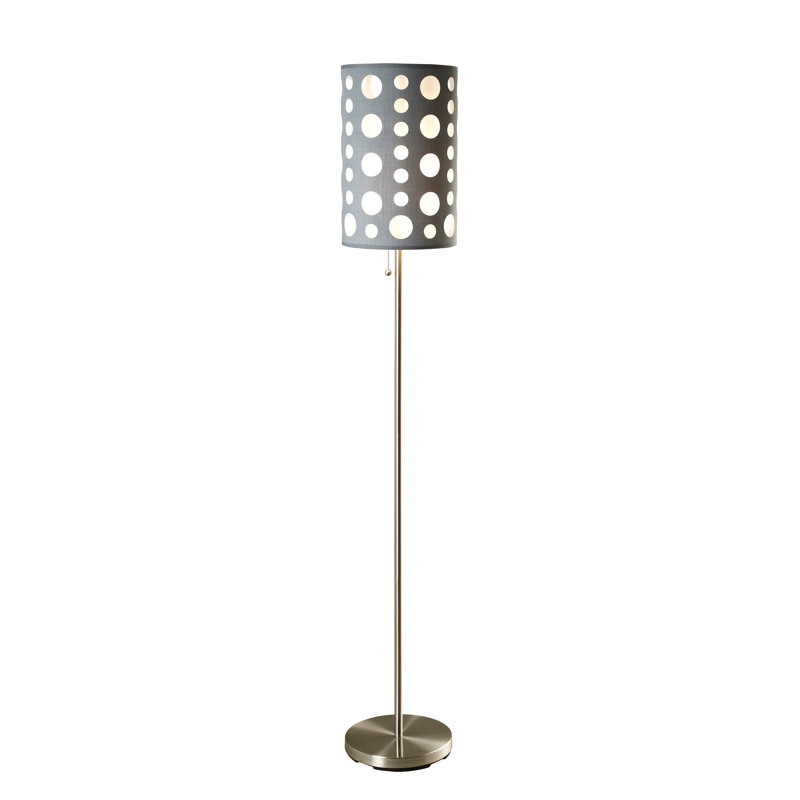 Lampe sur pied rétro 62 "H gris / blanc