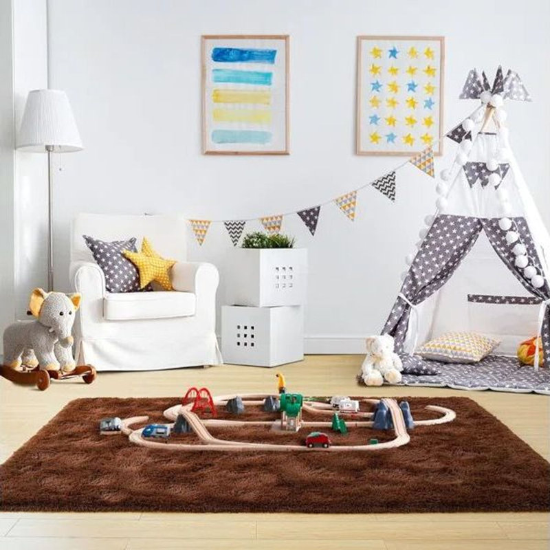 Solid Colour Shag Area Rug, Rectangle 122 x 183 cm 