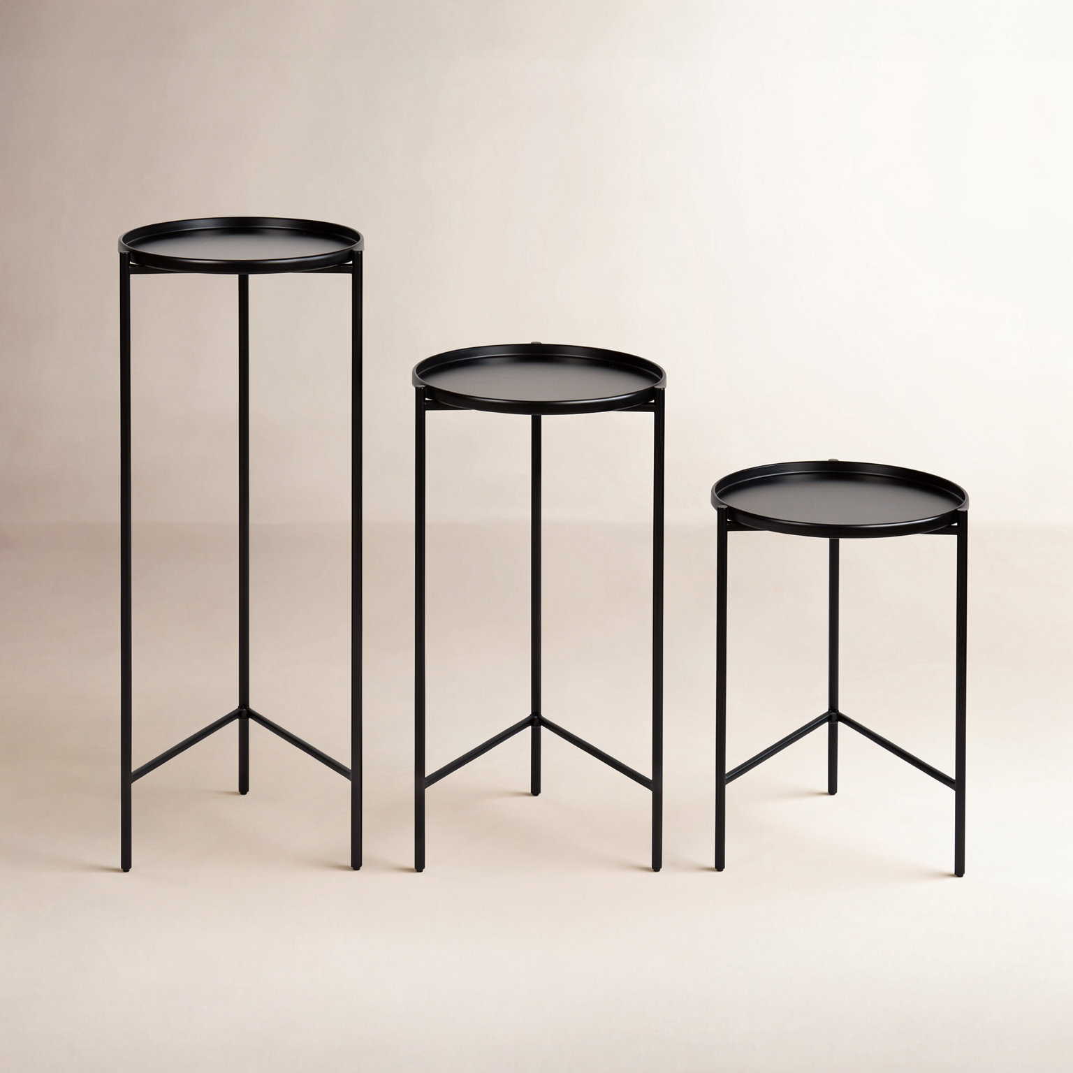 Quince 3-Piece Living Room Table Set, Black