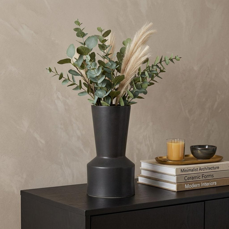 Novak Ceramic / Porcelain Table Vase, Matte Black