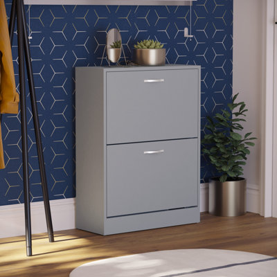 Drawer Flip Down Shoe Storage Free Standing Cabinet For Hallway