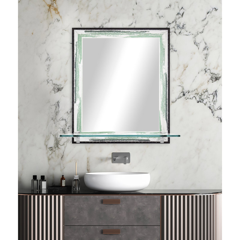 Miroir d'appoint Mowery, Écume de mer / nickel brossé