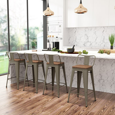 Saleh Counter Stool with Metal Frame