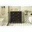 Ensemble de meuble-lavabo simple 30 po avec 3 tiroirs, meuble-lavabo autoportant avec cadre en bois massif 30 po, noir