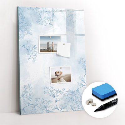 Flower Sketch Magnetic Dry Erase Board