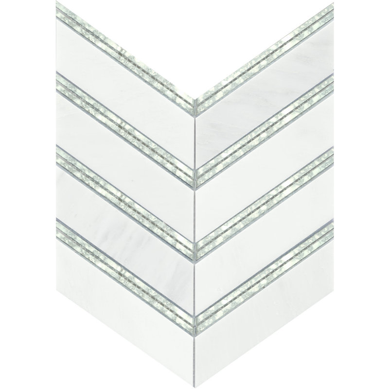 Intrigue™ 2" x 8" Herringbone / Chevron Mosaic Wall & Floor Tile