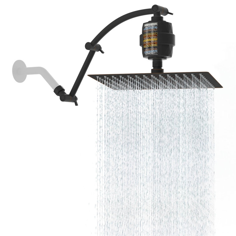 12-Inch High-Pressure Shower Head With 16" Adjustable Extension Arm & 20-Stage Filtration, Oil Rubbed Bronze