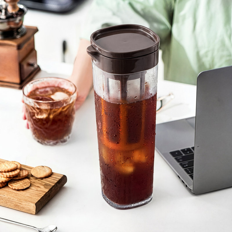 Carafe à café avec filtre, de qualité alimentaire et étanche, 38 oz , Brun