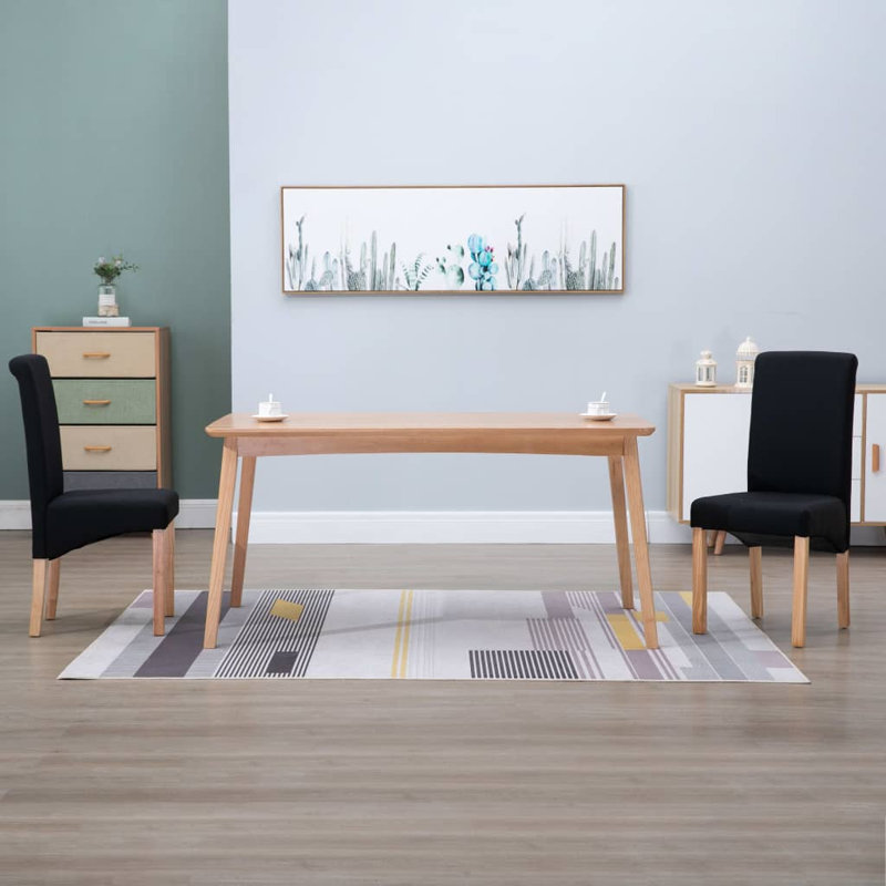 Chaise d'appoint rembourrée avec structure en bois, Noir, 2