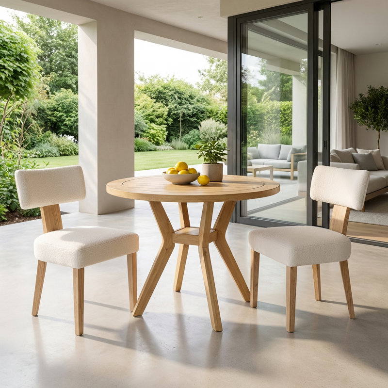 Modern Upholstered Dining Chairs Set of 2 with Comfortable Fabric Seating