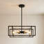 Lustre géométrique carré / rectangulaire à 6 lumières de 19,68 po de style industriel moderne avec cage en métal pour le couloir de l'îlot de cuisine de la salle à manger-118077782