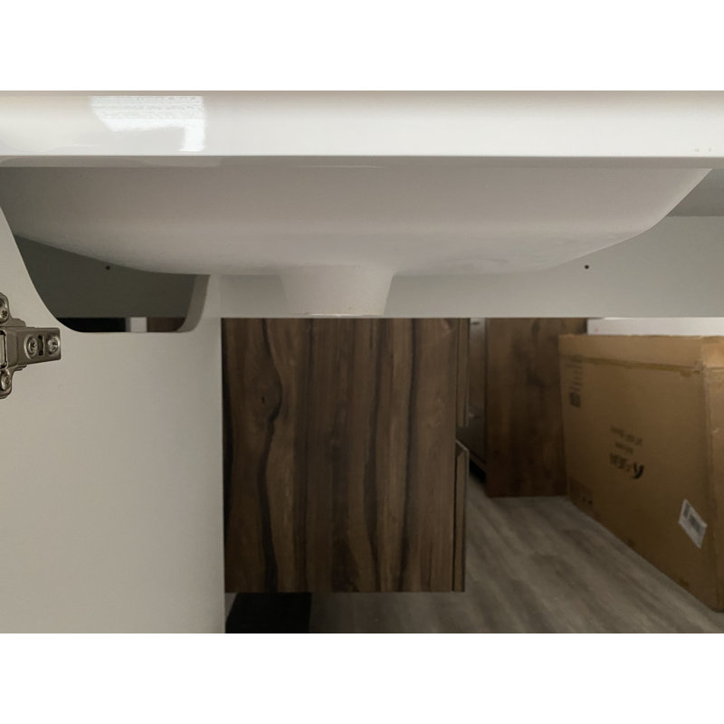 Ensemble de meuble-lavabo mural simple 30 po Arieyanna, Bois de rose