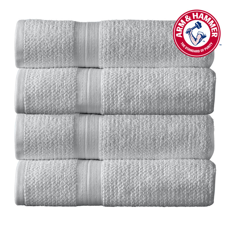 Arm & Hammer Quick Dry Bath Towels, Light Gray