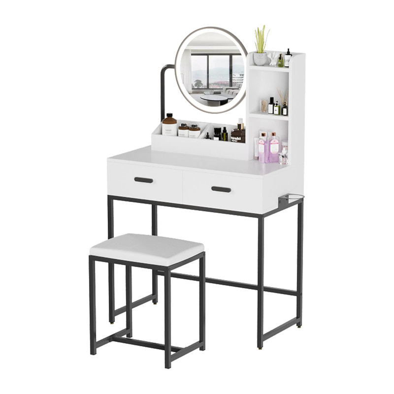 Dressing Table, White/Grey