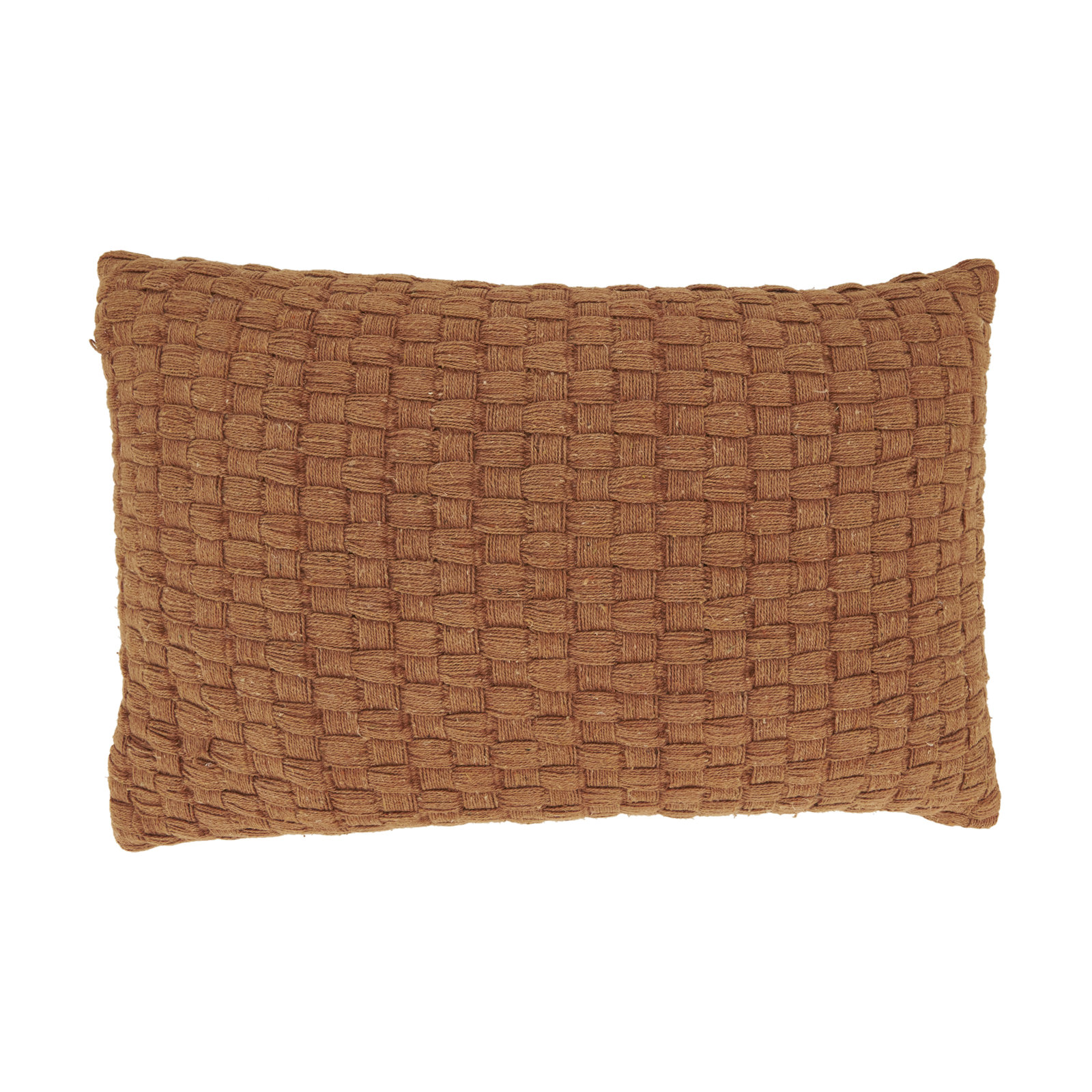 Textured Waffle Weave Pillow, Duck Down, Orange