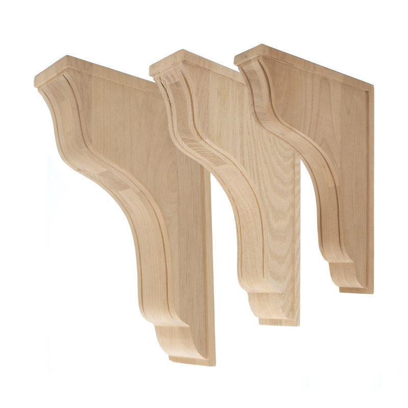 Unfinished Maple Wood Paintable/Stainable Corbel Set