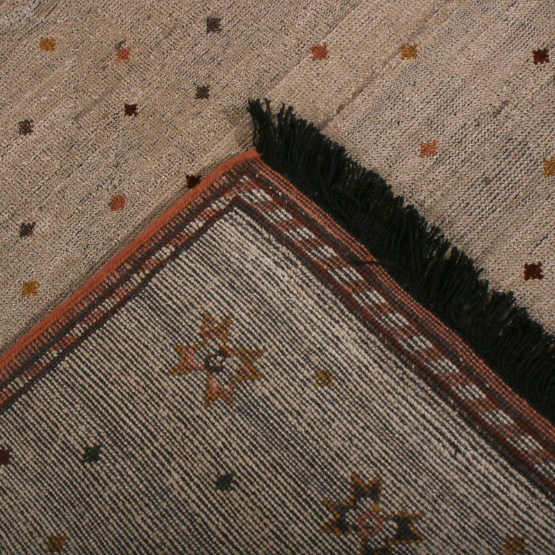 Burano Hand Knotted Wool Geometric Area Rug, Rectangle 6' x 9'