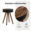 Table basse ronde noire, table d'appoint sculptée de 15,7 pouces avec pieds Mid-Century modernes