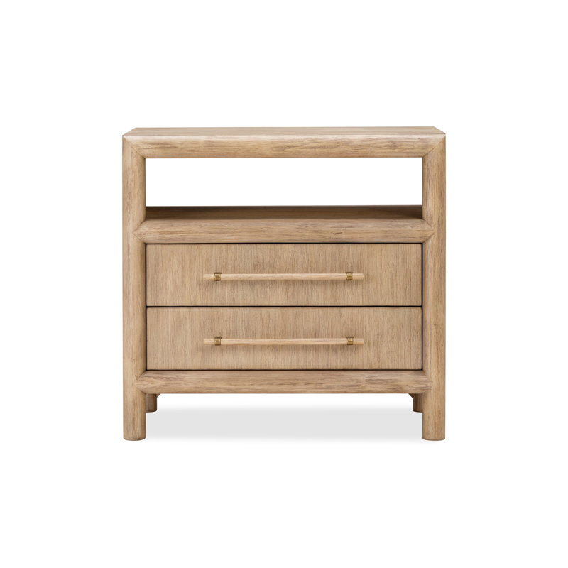 Grainola 71.12cm W Solid Wood Bedside Table