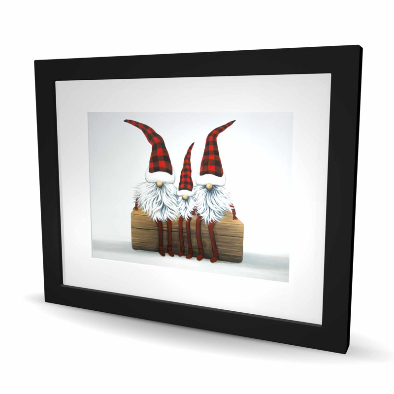 Trois gnomes de Noël, H 16 po x l 20 po