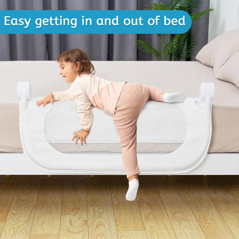 Bed Rail For Toddlers Convertible Toddler Bed Rails For Crib, Baby Bed Rail Guard, Sturdy Crib Rail Guard With Reinforced, Sturdy Crib Rail Guard Anchor Safety(White)