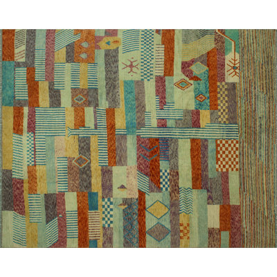 Keiajah One-of-a-Kind 9'5 X 11'7 New Age Wool Area Rug in Purple