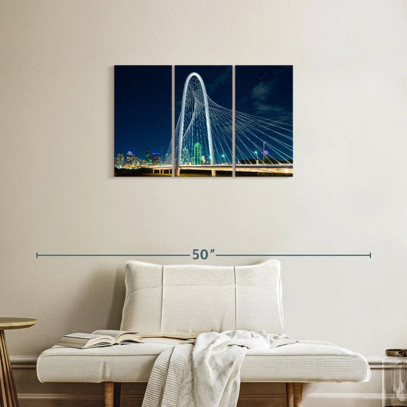 Pont Margaret Hunt Hill de nuit, H 20 po x l 33 po