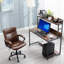 Chaise de bureau à domicile Hoswell, dossier lombaire à dossier haut ergonomique, chaise de bureau d'ordinateur, fauteuil de direction réglable en cuir avec accoudoirs-1819786076