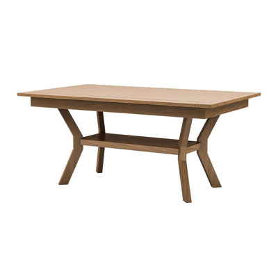 63.6" W Transitional Dining Table, Natural Tone