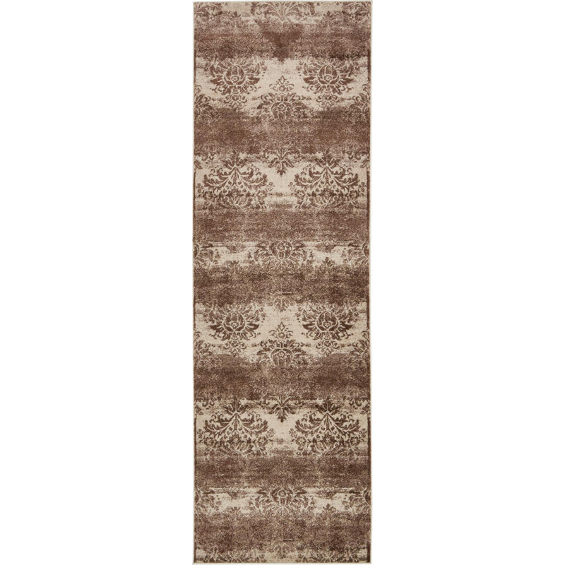 Tapis beige Country & Floral, Tapis de couloir 3 pi x 9 pi 10 po