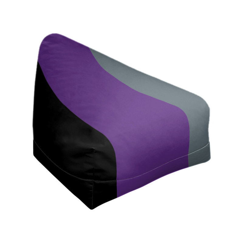 Sacramento Bean Bag Chair & Lounger, 27" x 27" x 30", Black/Purple/Slate Gray