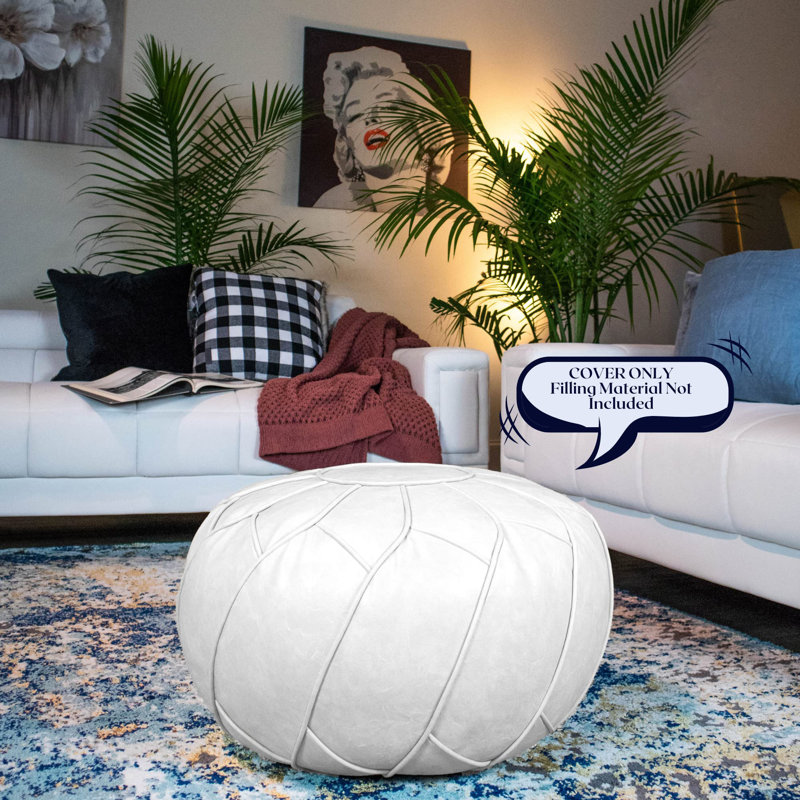 Repose-pieds Pouf, Blanc