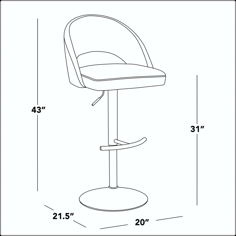 Tabouret de bar réglable avec pivot - ensemble de 2, Doré, Gris