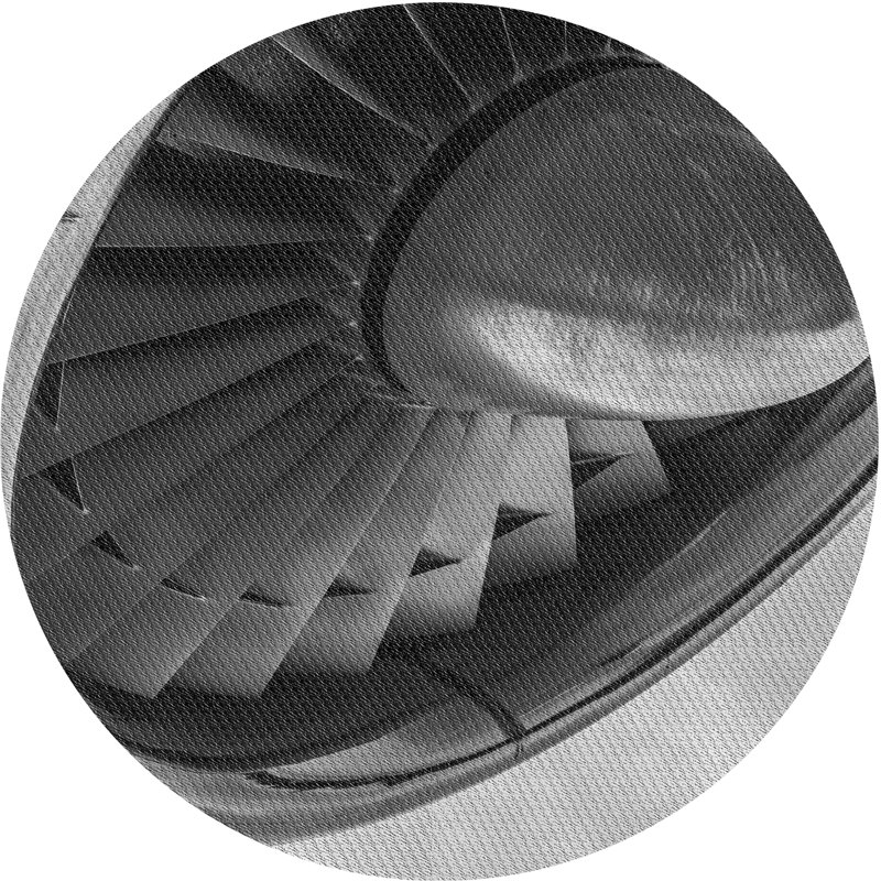 Tapis gris/vert à motifs, Rond 3 pi