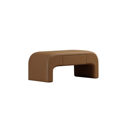 Banc de rangement rembourré en similicuir Haughbrook