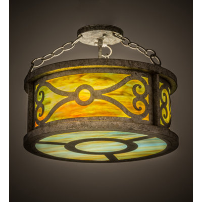 Jireth Glass Semi Flush Mount