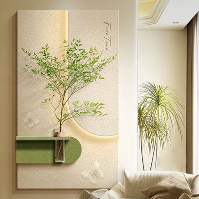 Simulation de grès, plante lumineuse, peinture suspendue pour salon