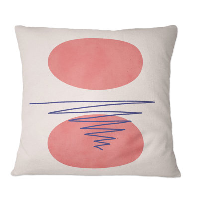 Deux lunes rouges abstraites - Coussin décoratif imprimé moderne