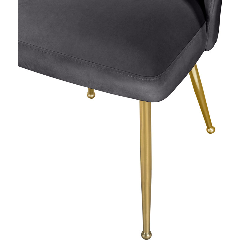 Chaise d'appoint Parnell, Velours gris
