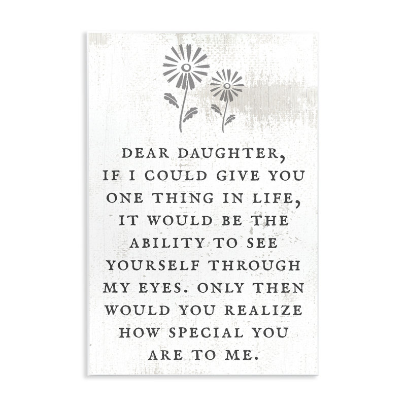 «Dear Daughter How Special You Are», phrase «Rustic Flower Gray Farmhouse», estampe numérique encadrée, art texturé par Daphne Polselli