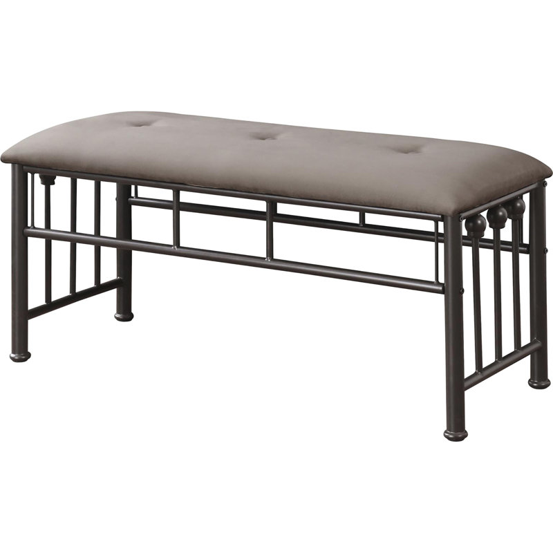 Banc au fini bronze foncé avec rembourrage brun généreux de style transitionnel