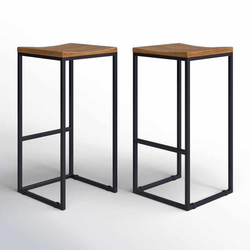 Tabouret en bois massif Koepp, Tabouret de bar (assise de 30 po de hauteur)