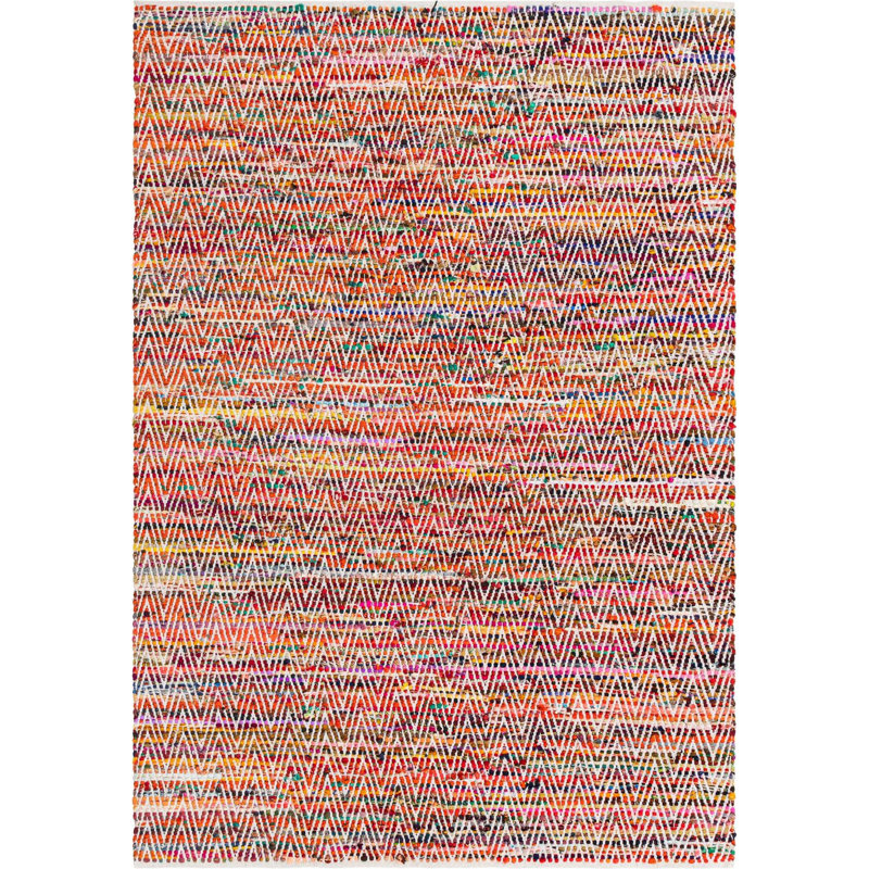 Drakeford Cotton Chevron Indoor Rug, Rectangle 7'1" x 10'