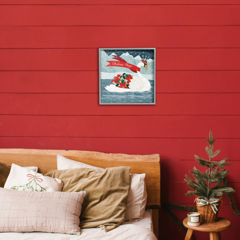 «Christmas Magic Enchanted Swan», estampe numérique, conception de Jilly Jack Designs, Estampe numérique Farmhouse