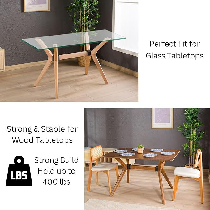 Base de table moderne en bois de hêtre massif Mid Mid Century