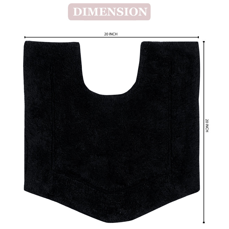 Morissette 100% Cotton Contour Mat 20"x20", Black