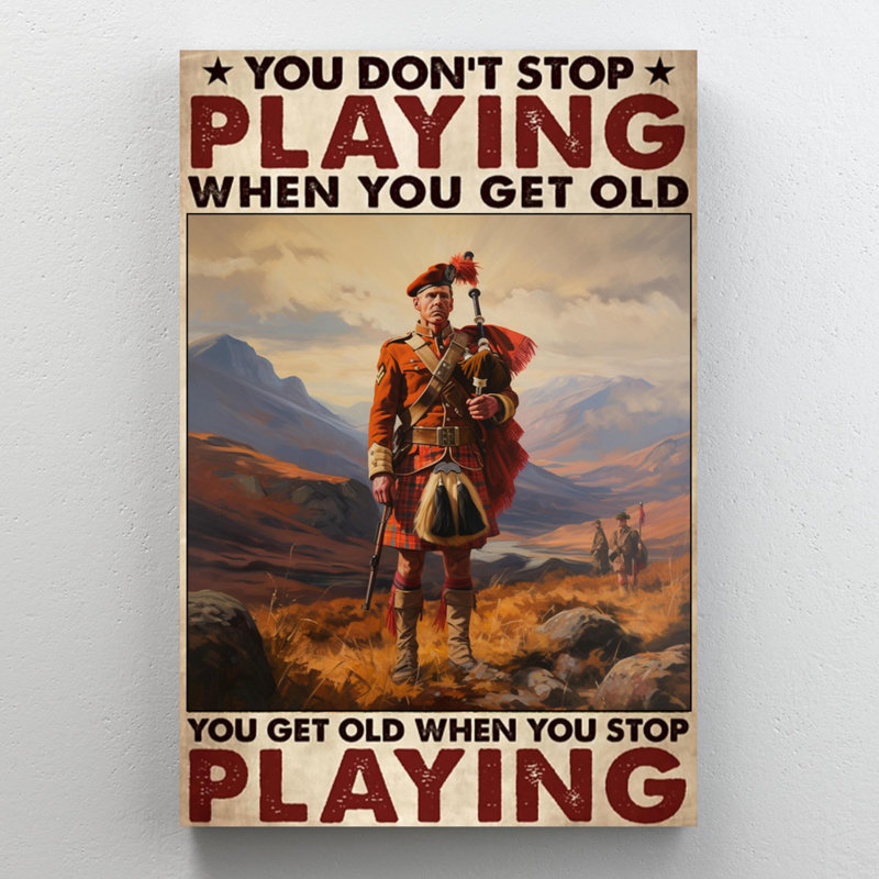 Impression sur toile «Longway When You Stop Play Bagpipes 2», H 36 po x l 24 po x P 1,25 po